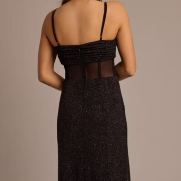 Glitter Knit Illusion Corset Sheath Dress - Picture 3 of 3